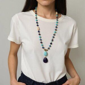 Moon and ocean marriage. 2 piece long Vibrant and Subtle Turquoise/Aqua/Purple l